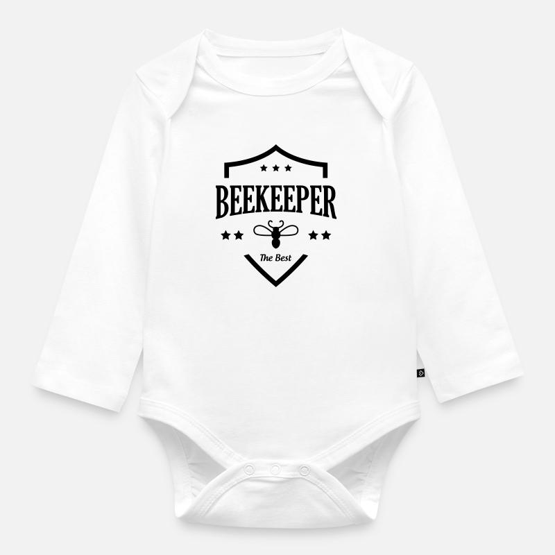 Beekeeper / Beekeeping - Organic Longsleeve Baby Bodysuit - white