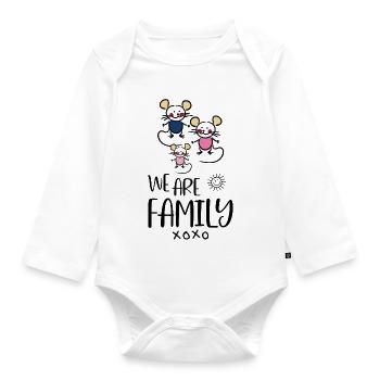 Family - Organic Longsleeve Baby Bodysuit - white - Front