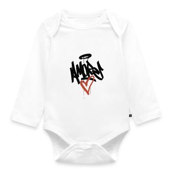Amore Graffiti - Baby Bio-Langarm-Body - Weiß - Vorne