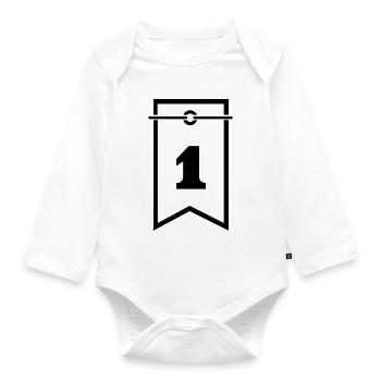 1. 1 year. 1st ANNIVERSARY. 1 YEAR ANNIVERSARY - Organic Longsleeve Baby Bodysuit - white - Front