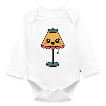 Lampe Tischlampe süßes Comic - Baby Bio-Langarm-Body - Weiß - Vorne