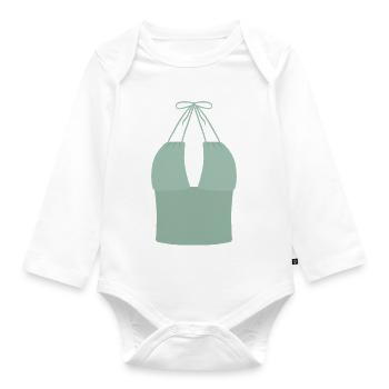 Mint Halter Bikini-Oberteil - Baby Bio-Langarm-Body - Weiß - Vorne