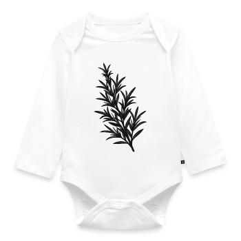Rosmarin - Baby Bio-Langarm-Body - Weiß - Vorne