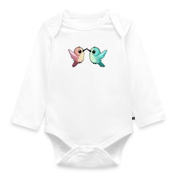 Hummingbird Hummingbirds - Organic Longsleeve Baby Bodysuit - white - Front