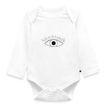 Illuminati Auge Hipster - Baby Bio-Langarm-Body - Weiß - Vorne