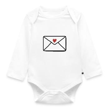 Dear letter - Organic Longsleeve Baby Bodysuit - white - Front