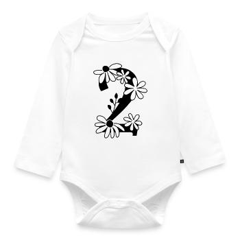 Zahl 2 - Baby Bio-Langarm-Body - Weiß - Vorne