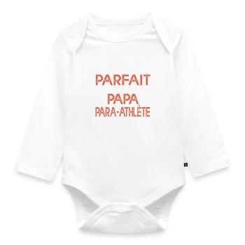 je suis un papa para athlète cadeau handicape - Body Bébé bio manches longues - blanc - Devant