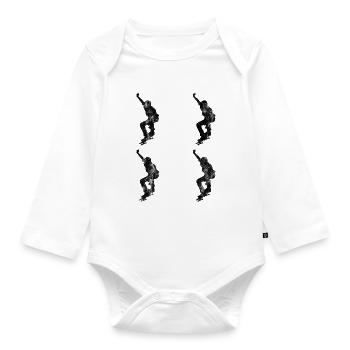 Skateboarder Skateboard Skater Skate Skateing - Organic Longsleeve Baby Bodysuit - white - Front