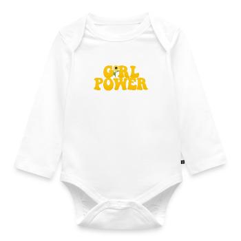 Girl Power - Baby Bio-Langarm-Body - Weiß - Vorne