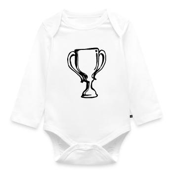 Cup Winner Winner Gift Idea - Organic Longsleeve Baby Bodysuit - white - Front