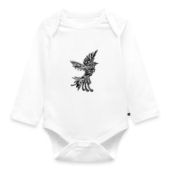 Vogel im Fluge - Baby Bio-Langarm-Body - Weiß - Vorne