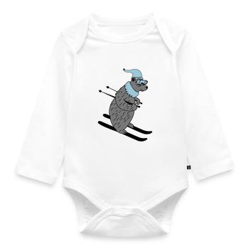 ski baer 02 - Baby Bio-Langarm-Body - Weiß - Vorne