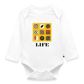 Box of Chocolates - Forrest Gump - Organic Longsleeve Baby Bodysuit - white - Front