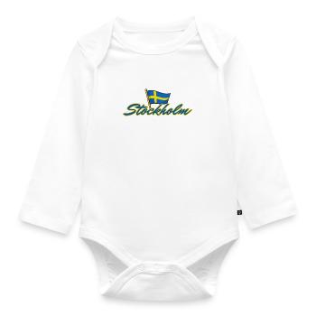 Stockholm Suède Souvenir - Body Bébé bio manches longues - blanc - Devant