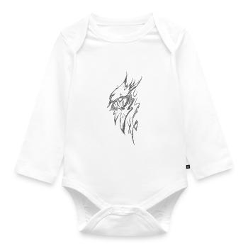 Dragon Eye - Baby Bio-Langarm-Body - Weiß - Vorne