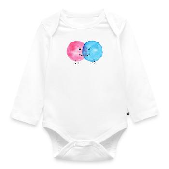 DOTLOVE ICH LIEBE DICH WASSERFARBE - Baby Bio-Langarm-Body - Weiß - Vorne