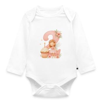 Fairy Birthday 2 Shirt - Baby Bio-Langarm-Body - Weiß - Vorne