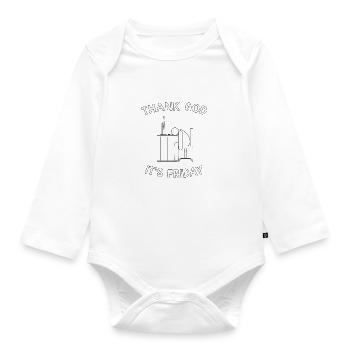 Thank God it’s Friday drôle chemise PC travailleurs - Body Bébé bio manches longues - blanc - Devant