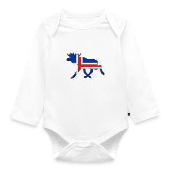 ELCH - Iceland flag - Organic Longsleeve Baby Bodysuit - white - Front