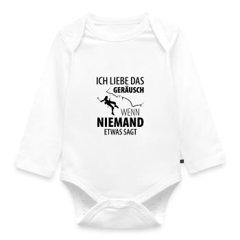 Eisklettern Eiskletterer Eispickel - Baby Bio-Langarm-Body - Weiß - Vorne