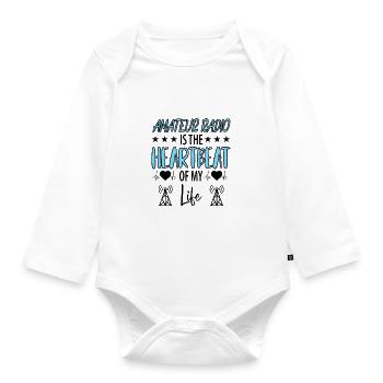 Amateur Radio Radio Radio Radio Radio Amateur Vintage - Organic Longsleeve Baby Bodysuit - white - Front