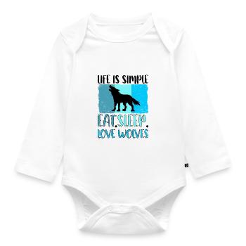 Wolf Wolves Wolf Pack - Organic Longsleeve Baby Bodysuit - white - Front