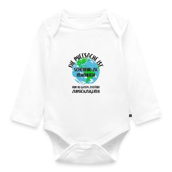 Naturschutz Klima Naturschützer Meer - Baby Bio-Langarm-Body - Weiß - Vorne