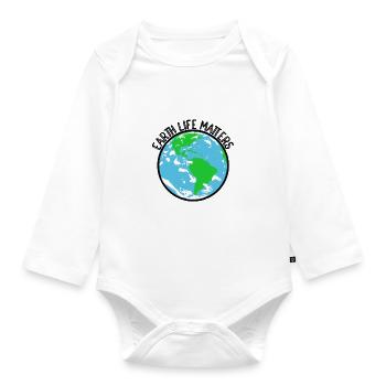 Naturschutz Klima Naturschützer Meer - Baby Bio-Langarm-Body - Weiß - Vorne