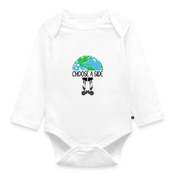 Naturschutz Klima Naturschützer Meer - Baby Bio-Langarm-Body - Weiß - Vorne