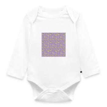 Motifs de règle triangulaire - Rentrée scolaire - Body Bébé bio manches longues - blanc - Devant