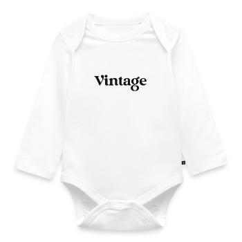 Vintage stlye or font design - Organic Longsleeve Baby Bodysuit - white - Front