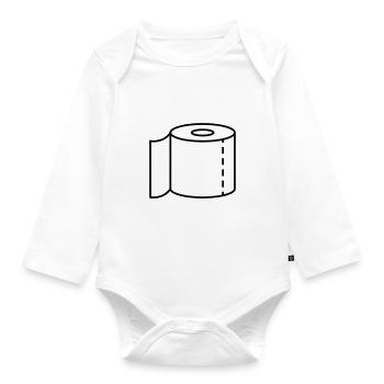 Klopapier für den Notfall - Baby Bio-Langarm-Body - Weiß - Vorne