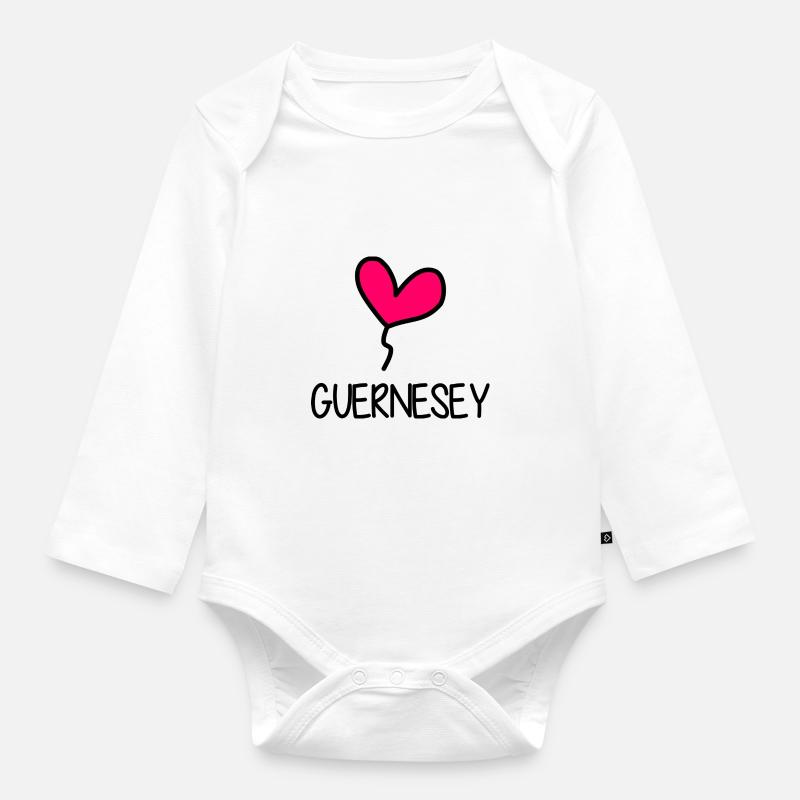 GUERNESEY - Body Bébé bio manches longues - blanc