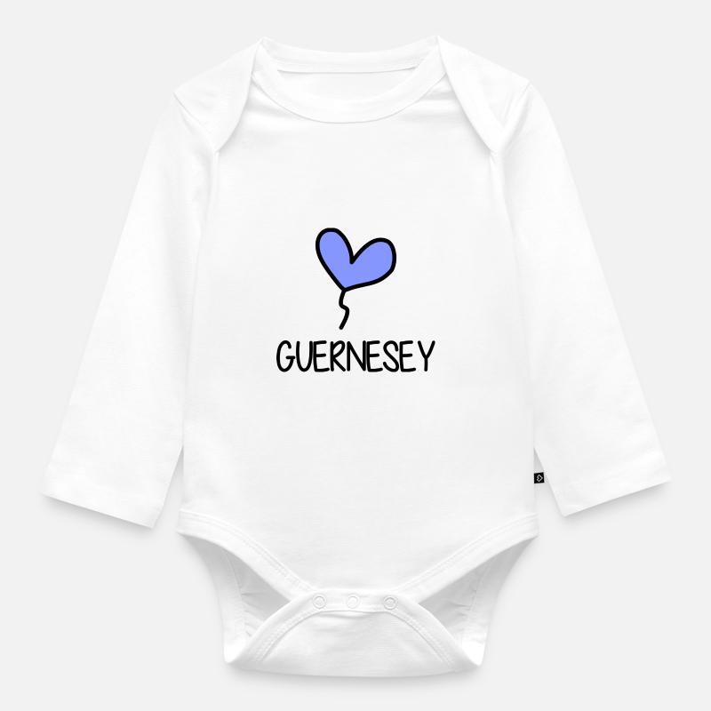 GUERNESEY. ROYAUME-UNI. ANGLETERRE - Body Bébé bio manches longues - blanc