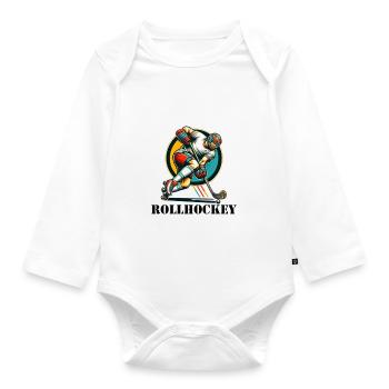 Roller hockey - Organic Longsleeve Baby Bodysuit - white - Front