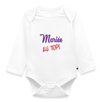 EVJF. MARIEE. TEAM. TEAM MARIEE. FUTURE MARIEE - Body Bébé bio manches longues - blanc - Devant
