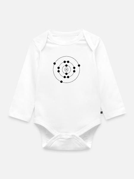 Atom - Baby Bio-Langarm-Body - Weiß
