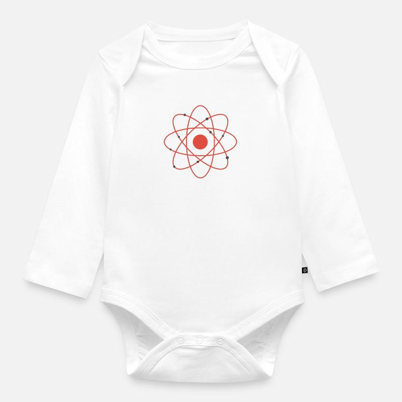 atom - Organic Longsleeve Baby Bodysuit - white