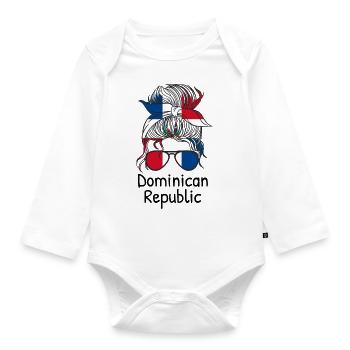 Dominican Republic Flag Dom Rep Flag Tour - Organic Longsleeve Baby Bodysuit - white - Front