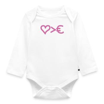 love is bigger than ... - Baby Bio-Langarm-Body - Weiß - Vorne