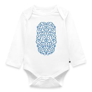 Élément décoratif élégant bleu - Body Bébé bio manches longues - blanc - Devant