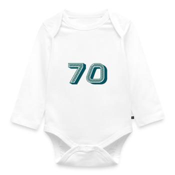 70. 70 JAHRE. 70. JAHRESTAG. 70-JÄHRIGES JUBILÄUM. - Baby Bio-Langarm-Body - Weiß - Vorne