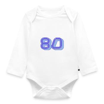80. 80 JAHRE. 80. JAHRESTAG. 80-JÄHRIGES JUBILÄUM. - Baby Bio-Langarm-Body - Weiß - Vorne