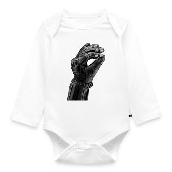 Robotarm - Baby Bio-Langarm-Body - Weiß - Vorne