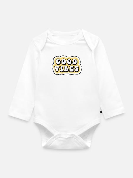 Gute Laune - Baby Bio-Langarm-Body - Weiß