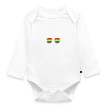 Père FIER LGBT - Body Bébé bio manches longues - blanc - Devant