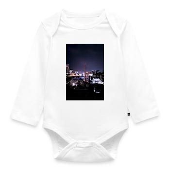 Hafen,medienhafen, Düsseldorf,skyline,Poster - Organic Longsleeve Baby Bodysuit - white - Front