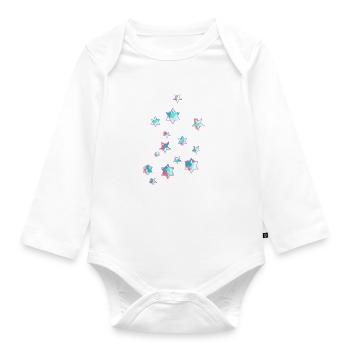 Sterne,bunt,Zeichnung,Graffiti,Malerei - Baby Bio-Langarm-Body - Weiß - Vorne