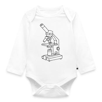 Mikroskop - Baby Bio-Langarm-Body - Weiß - Vorne